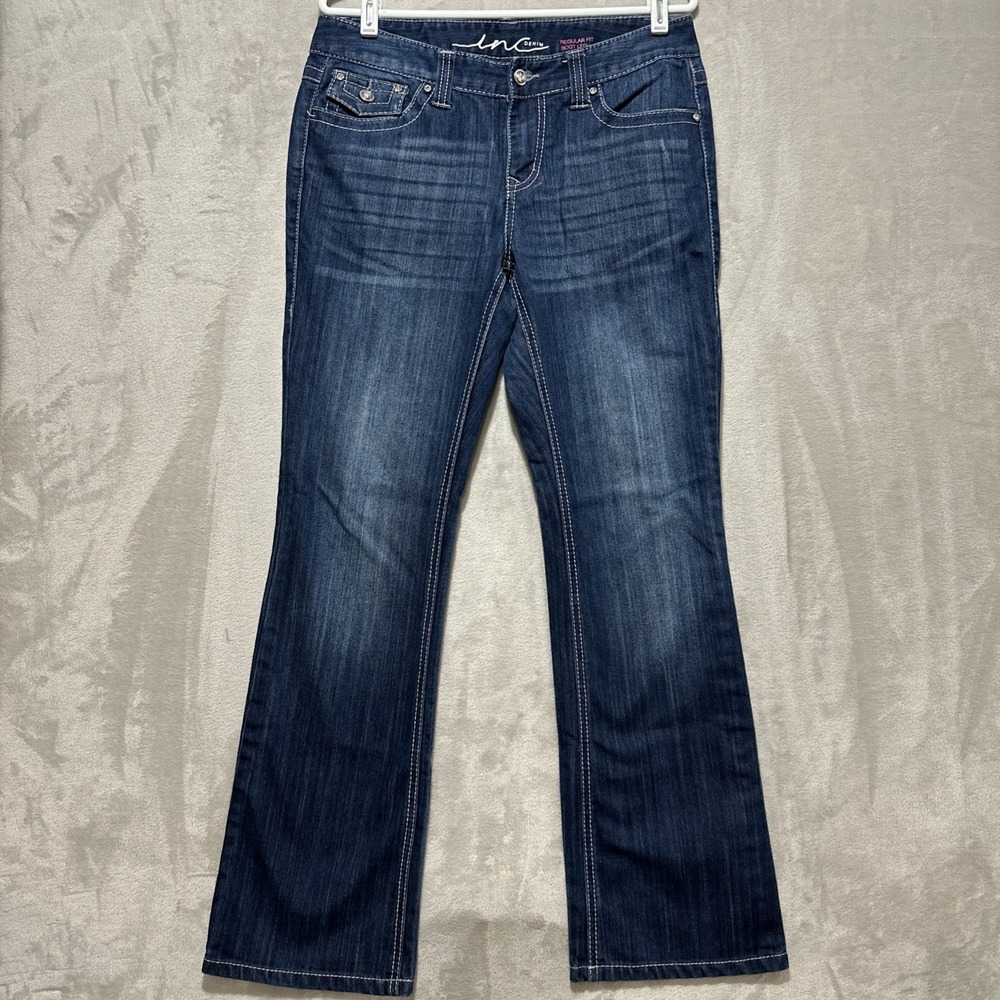 INC International Concepts Regular Fit Bootleg Women's 10 Jeans Back Flap Pocket